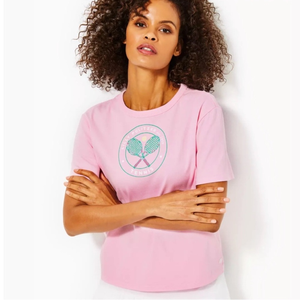 EUC Lilly Pulitzer Pink Tennis T-shirt